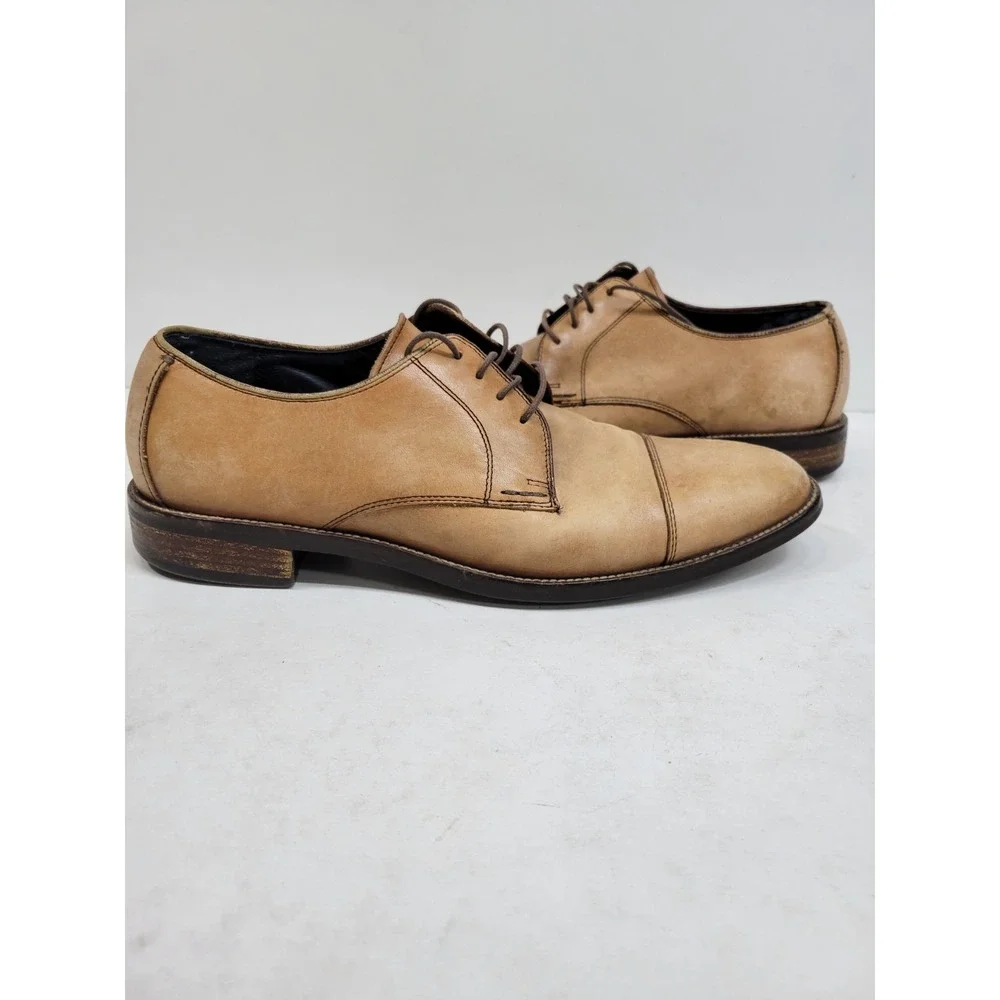Cole Haan Men's 8.5M Tan Leather Cap Toe Oxford Dress Shoes Lace Up Casual C1632